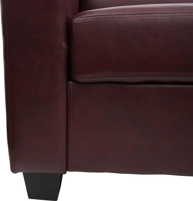 Produktbild Mendler 3-1-1 Sofagarnitur Couchgarnitur Loungesofa Lille - Kunstleder, rot-braun