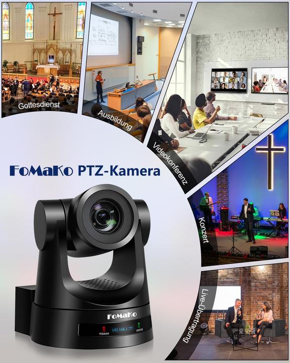 Produktbild FoMaKo SDI PTZ Kamera-Set mit KI-Tracking und 30x Zoom