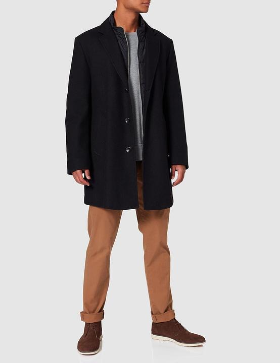 Actual product image Bugatti Men's Wool Coat with Flexcity Stretch, Modern Fit, Zip Closure