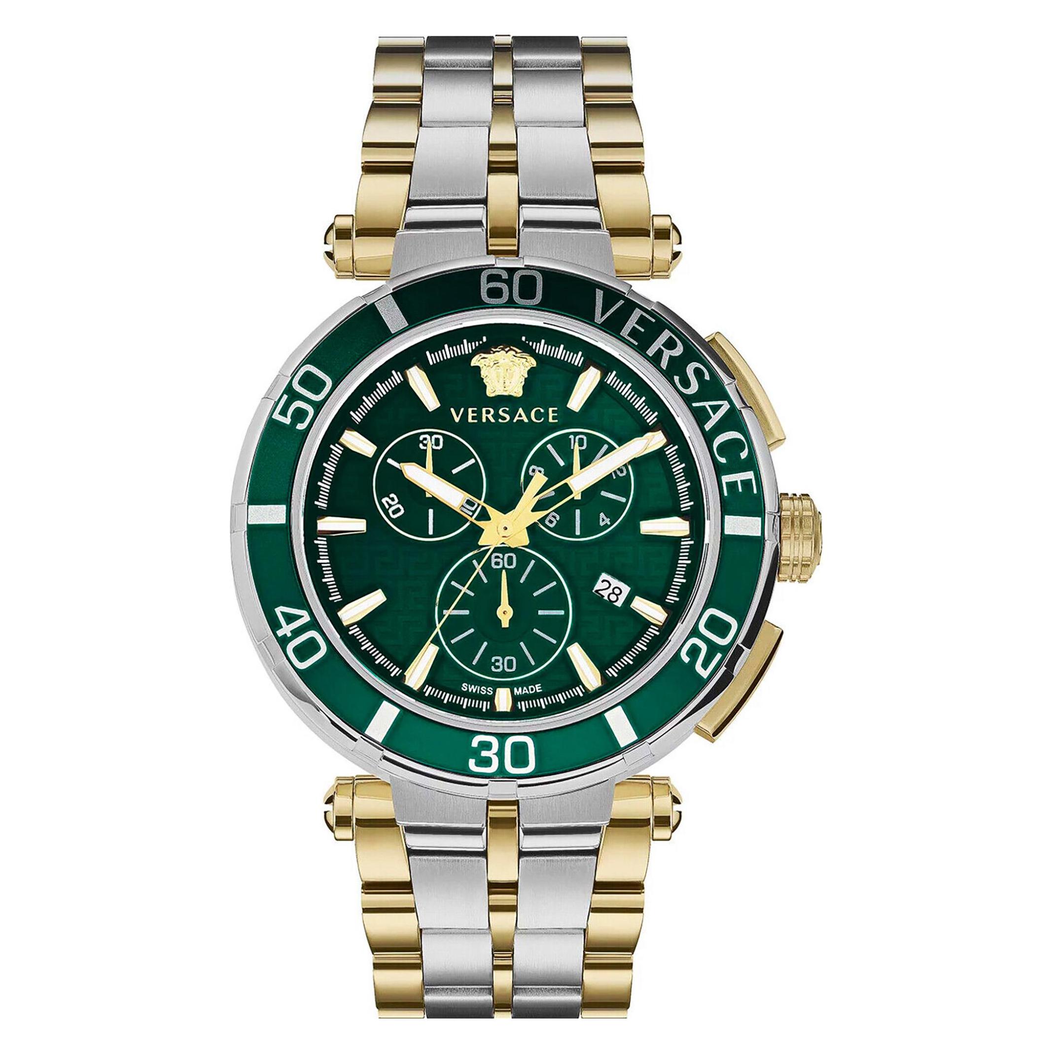 Versace, Armbanduhr, VE3L00422, Silber, (Chronograph, 45 mm)
