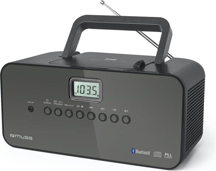 Produktbild Muse M-22BT Schwarz, AUX-Eingang, tragbarer Bluetooth-Radio-CD-Player (AM, FM, MW, Bluetooth)