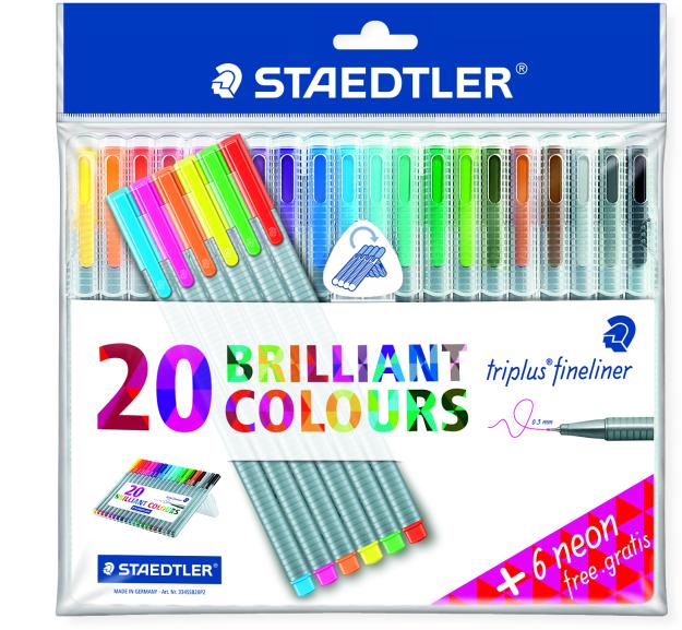 Image du produit Staedtler triplus Fineliner Box 20 + 6 gratuits (26x)