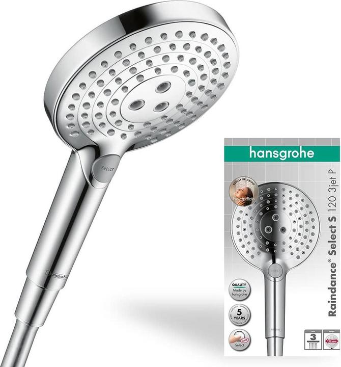 Actual product image hansgrohe Raindance Select S 120 PowderRain (3 Beam types, 12 l/min)