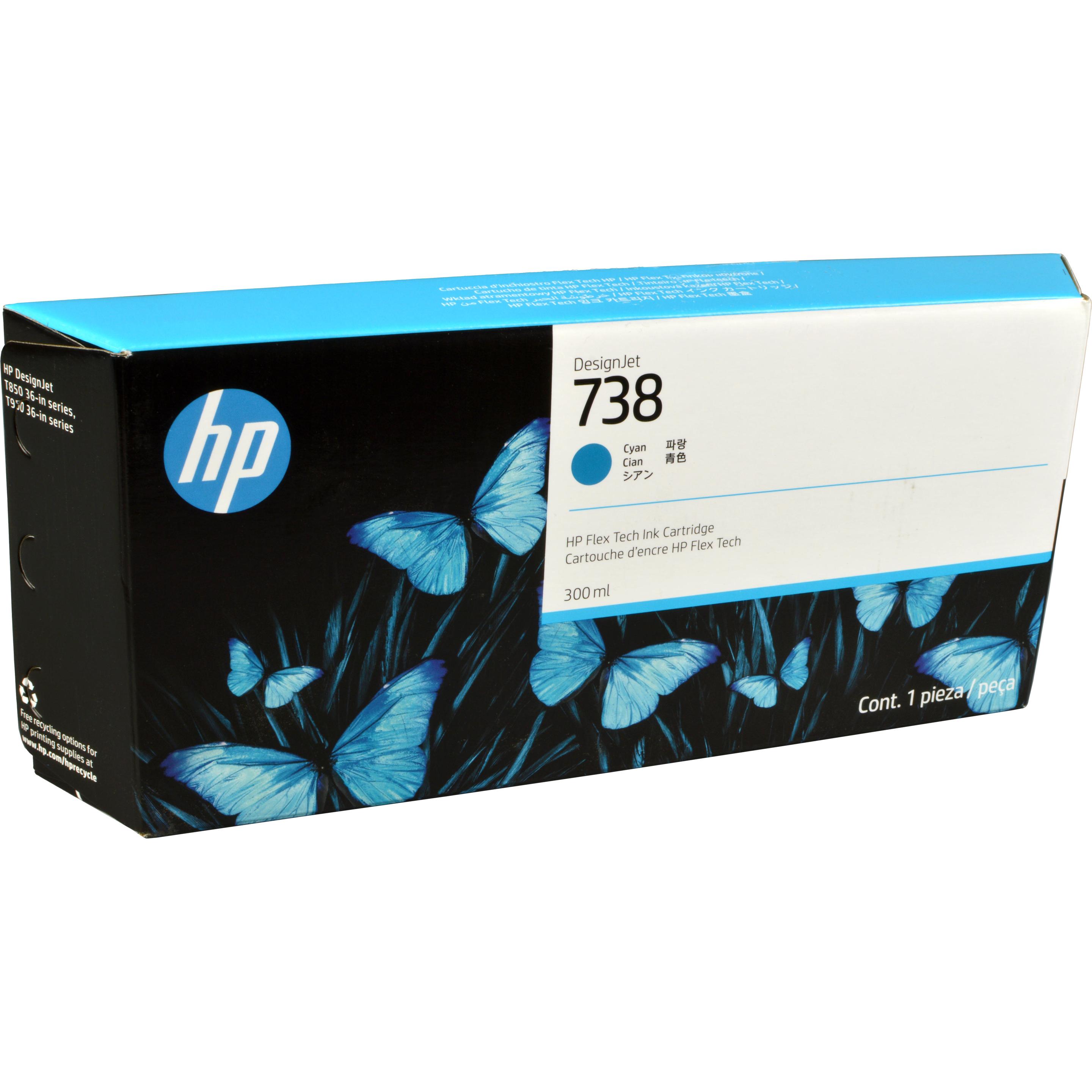 Thumbnail - HP, Druckerpatrone, 738 300-ml Cyan DesignJet Ink Cartridge (C)