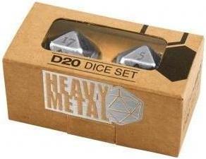 Ultra Pro UP - Dadi - Set di 2 dadi D20 Heavy Metal - Cromo