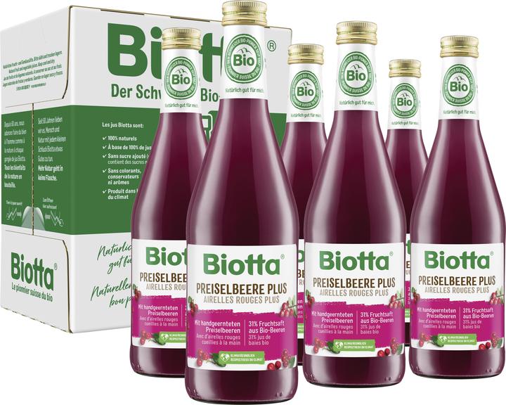 Biotta Preiselbeere Plus (6 x 50 cl)