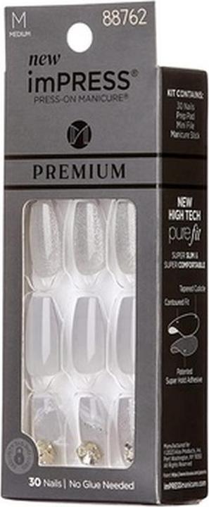 Immagine prodotto KISS Chiodi autoadesivi imPRESS Premium - Legacy 30 pezzi (Unghie artificiali, Grigio)