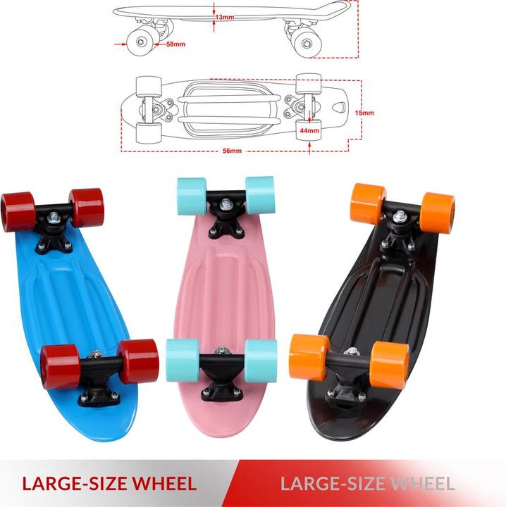 Produktbild Monzana Skateboard Mini Cruiser 57cm LED Vintage (22.44")