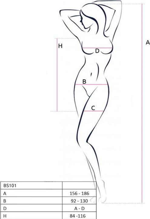 Produktbild Passion Bs101 Bodystocking Blanco Talla Unica (One Size)