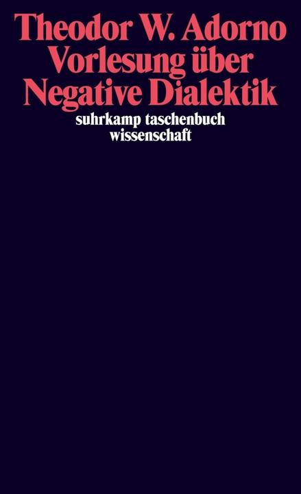 Produktbild Vorlesung über Negative Dialektik (Deutsch, Theodor W. Adorno, 2007)