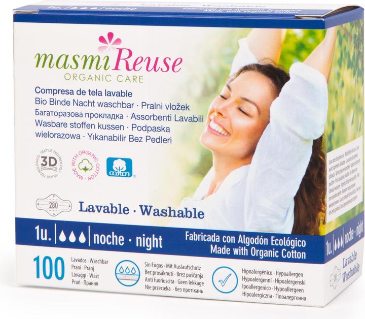Actual product image Masmi Organic Bandages Night Washable - Reuse (1 x)