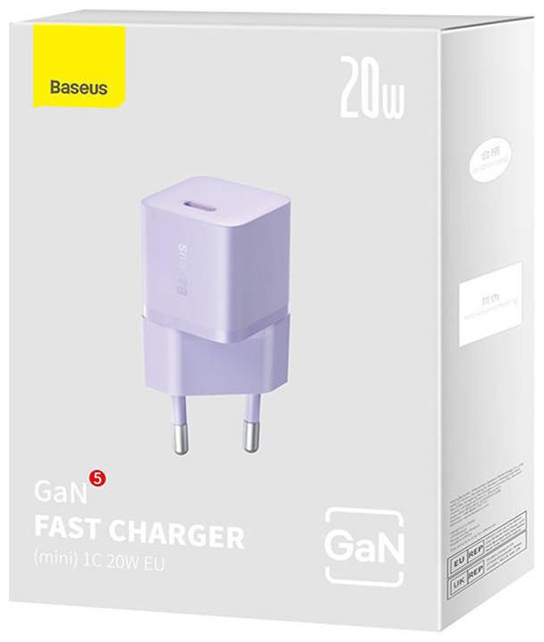Image du produit Baseus Mini chargeur mural GaN5 20W (violet) (20 W, 1 portion)