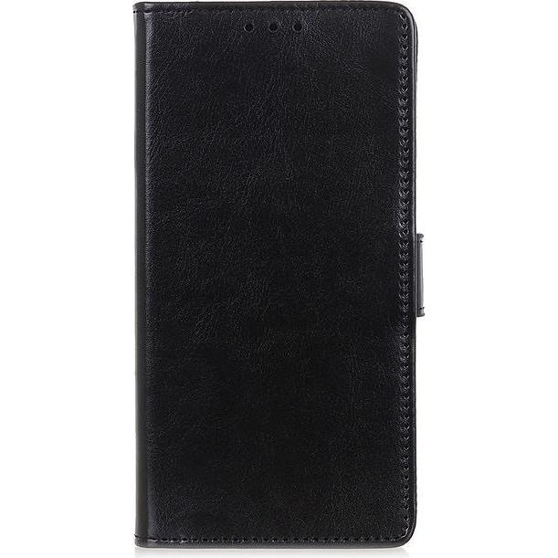 MU Classic Crazy Horse Leder Bookcover Series (Samsung Galaxy A02s), Smartphone Hülle, Schwarz