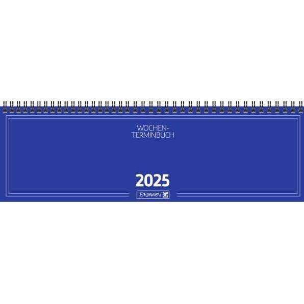 Brunnen, Agenda, Querkalender 774 32,6x10,2cm 1 Woche/2 Seiten Karton blau 2025 (Deutsch)