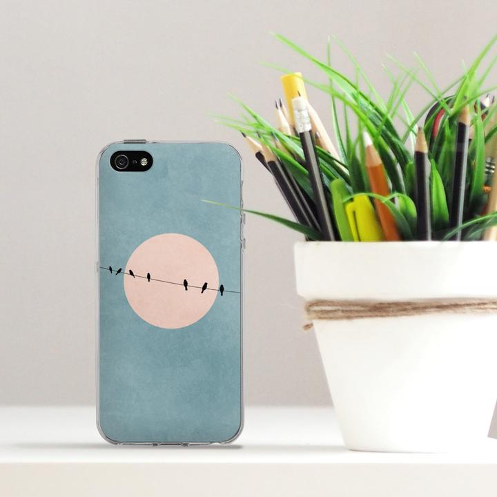 Produktbild DeinDesign Silikon Hülle für Apple iPhone SE (2016-2019) Handyhülle Case Smartphone Schutzhülle Mond Vogel (Apple iPhone SE)