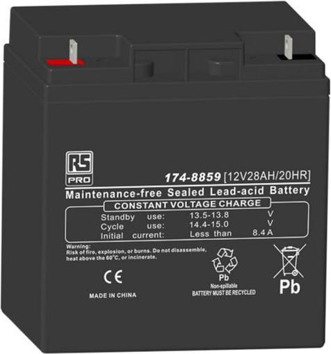 Produktbild RS PRO 12 V VRLA Lead Acid Battery (12 V, 28000 mAh)