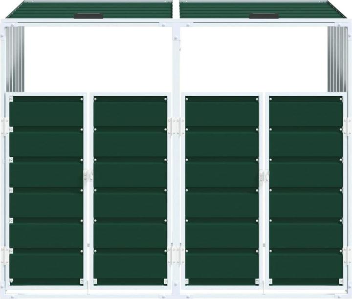 Immagine prodotto vidaXL Cassonetto per rifiuti da 2 tonnellate verde 144x81x113 cm acciaio