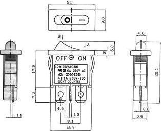 Actual product image Velleman Power Rocker Switch 6A-250V Spst On-Off