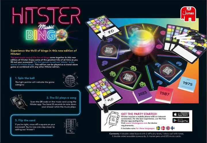Productafbeelding Asmodée Hitster Bingo Nordic (Deens, Fins, Noors, Zweeds, 2 - 6 Spelers)