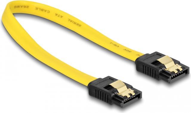 Image du produit Delock Câble SATA-3 : 20cm, clip métallique, jaune (20 cm, SATA III)