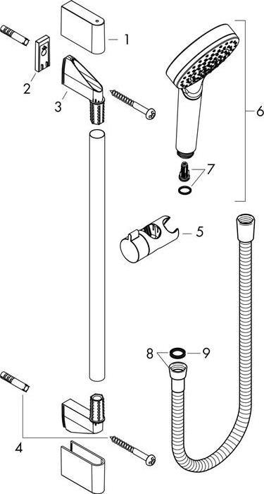 Actual product image hansgrohe Crometta shower set 100 1 spray type with shower rail 90 cm