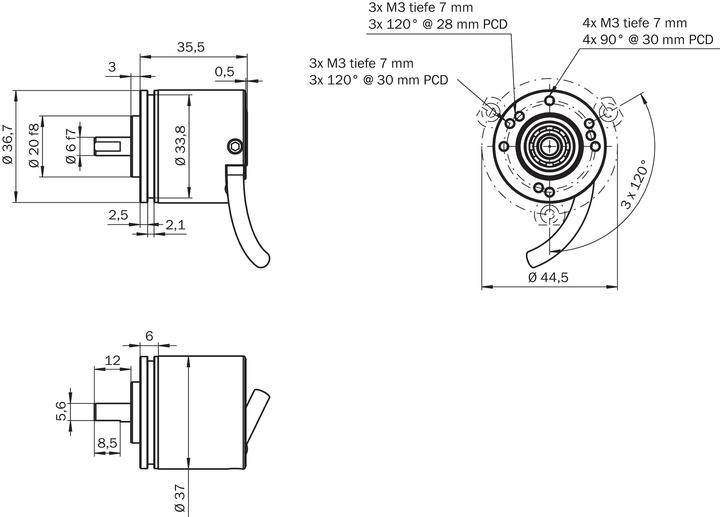 Actual product image Sick Incremental Encoder, 1024 ppr, TTL Signal, Solid Type, 6mm Shaft (Electronics kit)