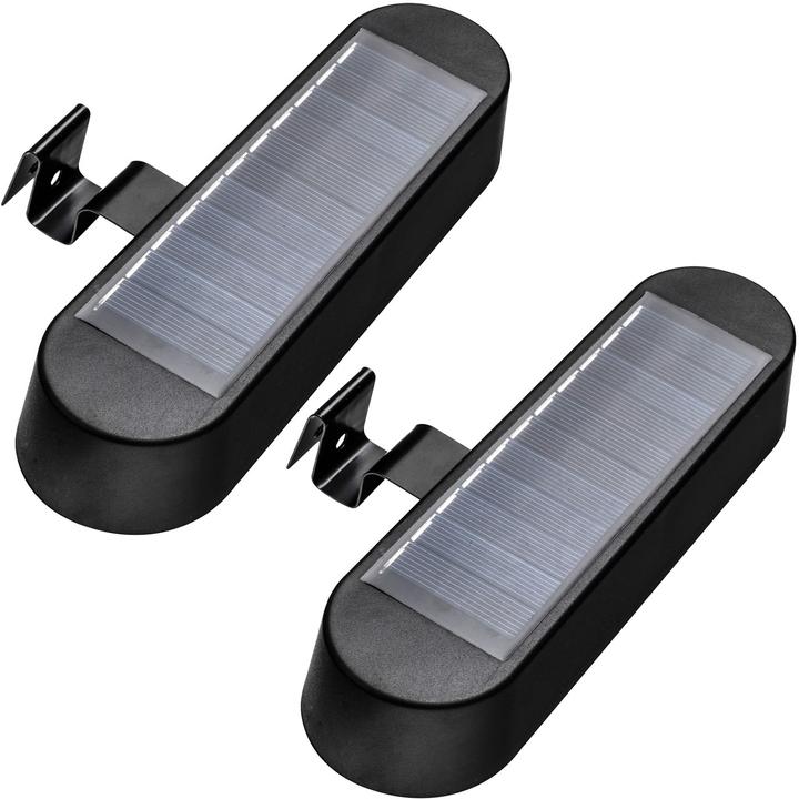 Actual product image HI Set of 2 solar gutter lights, black (IP44)
