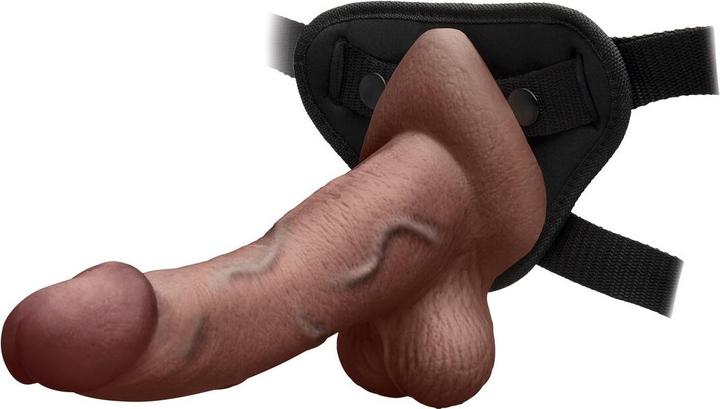 Actual product image Earthly Body Slipskin Realistic Silicone Dildo 9 Inch Curved Brown