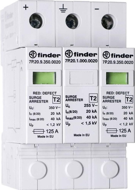 Produktbild Finder SPD Typ 2, 2 Varistoren + 1 Funkenstrecke, FM