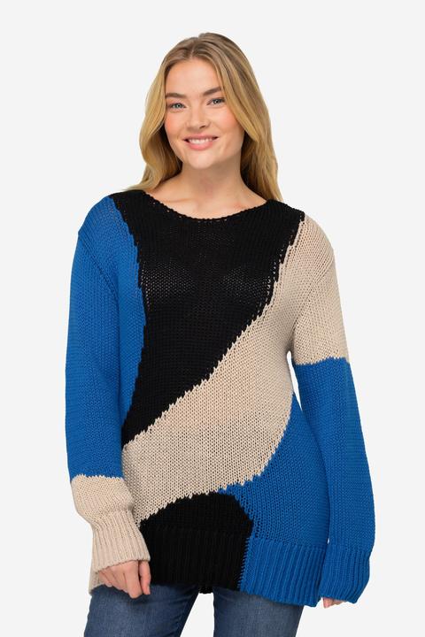 Actual product image Laurasøn Damen Pullover, Colorblocking graubeige L 825729307-L (L)