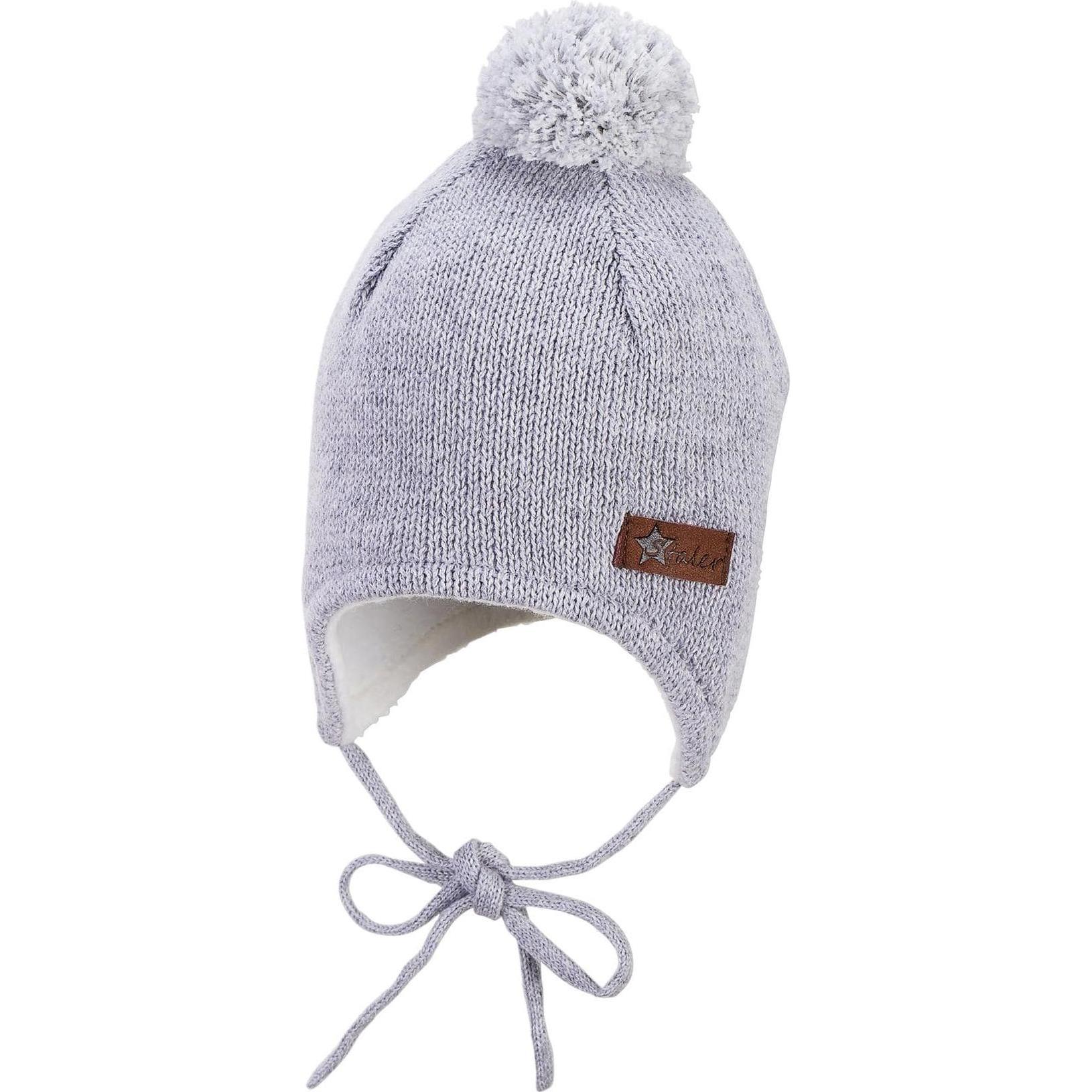 Thumbnail - Sterntaler, Unisex, Mütze, Strickmütze Bommel Silber Melange Gr. 43, Silber, (43)