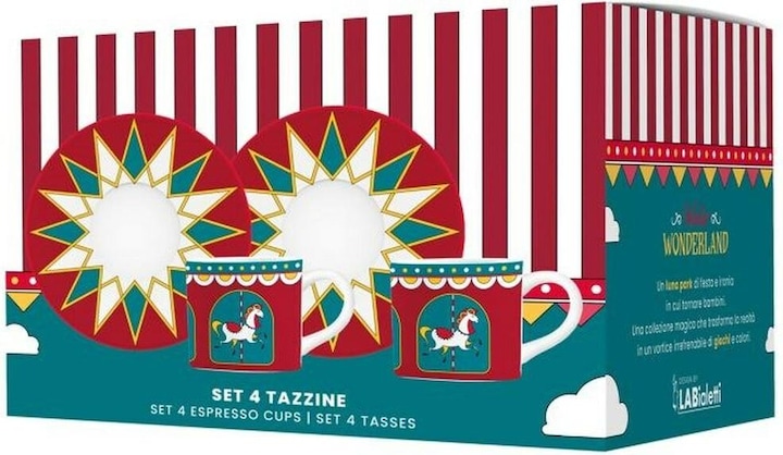 Immagine prodotto Bialetti Set di 4 tazze e piattini Winter Wonderland (80 ml, 4 x)