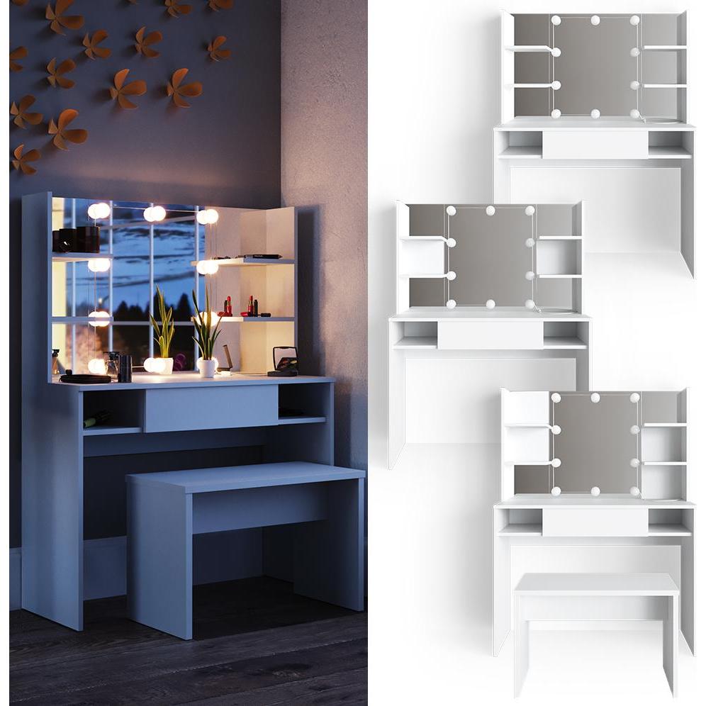 Thumbnail - Vicco, Schminktisch, Daenerys mit Hocker und Beleuchtung