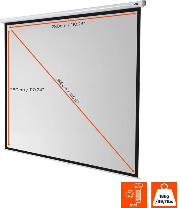 Actual product image Celexon Rollo Economy, Canvas, 1:1 (155.91", 1:1)