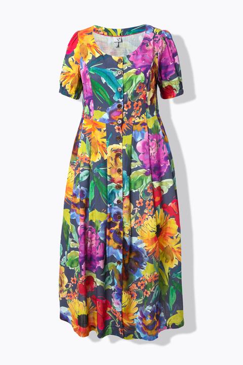 Actual product image Ulla Popken Button Down Short Sleeve Maxi Dress (56)