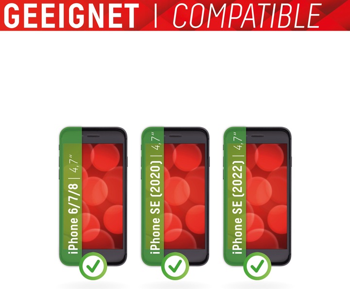 Produktbild Displex Real Glass, Full Cover Panzerglas (1 Stück, Apple iPhone 6, Apple iPhone 7, Apple iPhone 8, Apple iPhone SE (2nd Gen), Apple iPhone SE (3rd Gen))