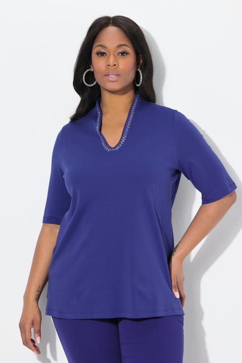 Produktbild Ulla Popken T-Shirt, A-Linie, Kelchkragen, Halbarm (58)