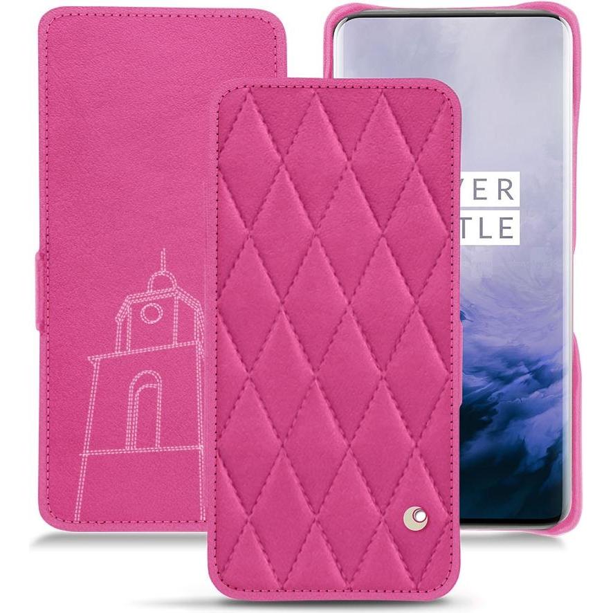 Noreve Lederschutzhülle horizontal (OnePlus 7 Pro), Smartphone Hülle, Rosa