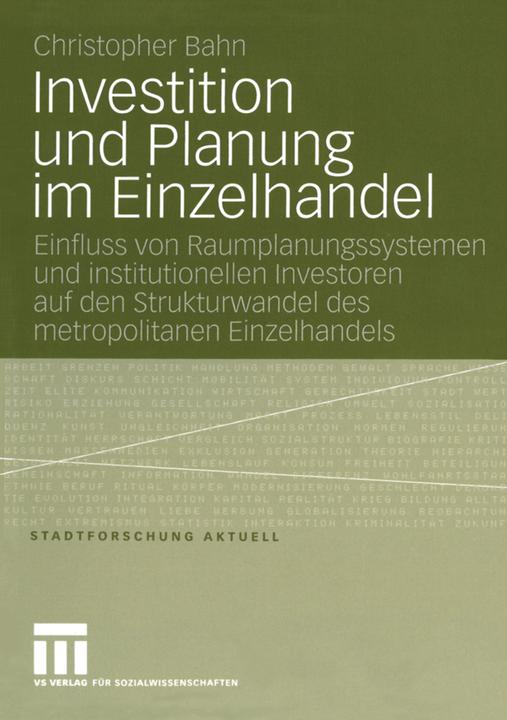 Produktbild Investition und Planung im Einzelhandel (Deutsch, Christopher Bahn, 2006)