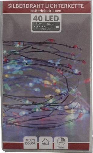 Produktbild Champ Drahtlichterkette 40er bunt indoor (1.95 m)