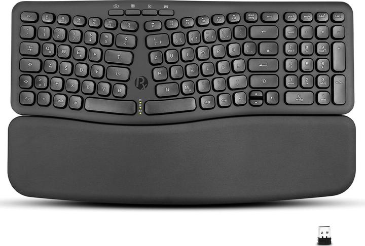 Perixx Wireless Ergonomic Black DE Keyboard (DE, Kabellos)