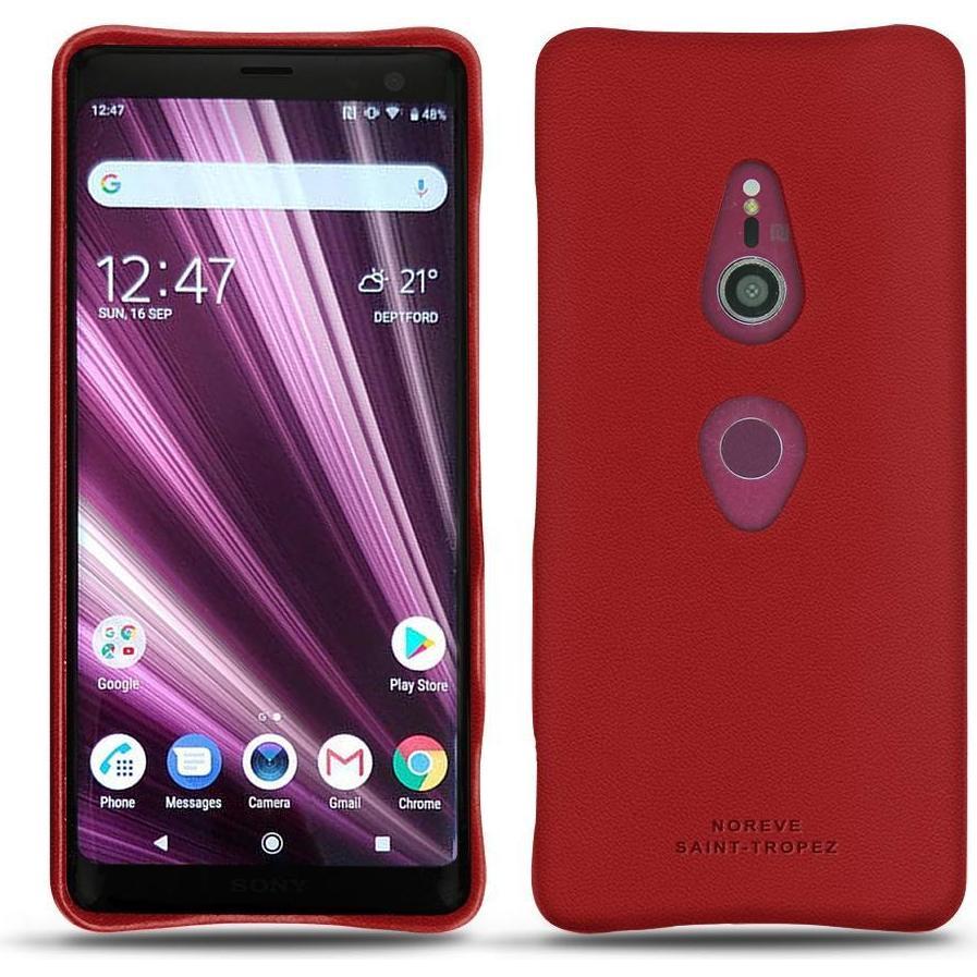 Noreve Lederschutzhülle (Sony Xperia XZ3), Smartphone Hülle, Rot