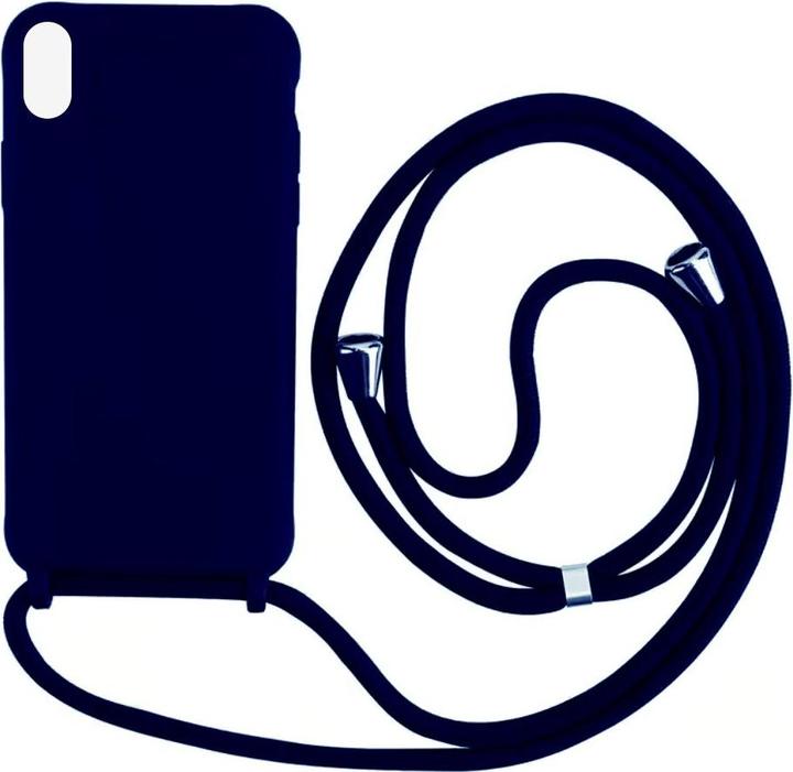 Immagine prodotto mobileup Custodia in silicone con cordino per iPhone XS Max - Blu scuro (Apple iPhone XS Max)