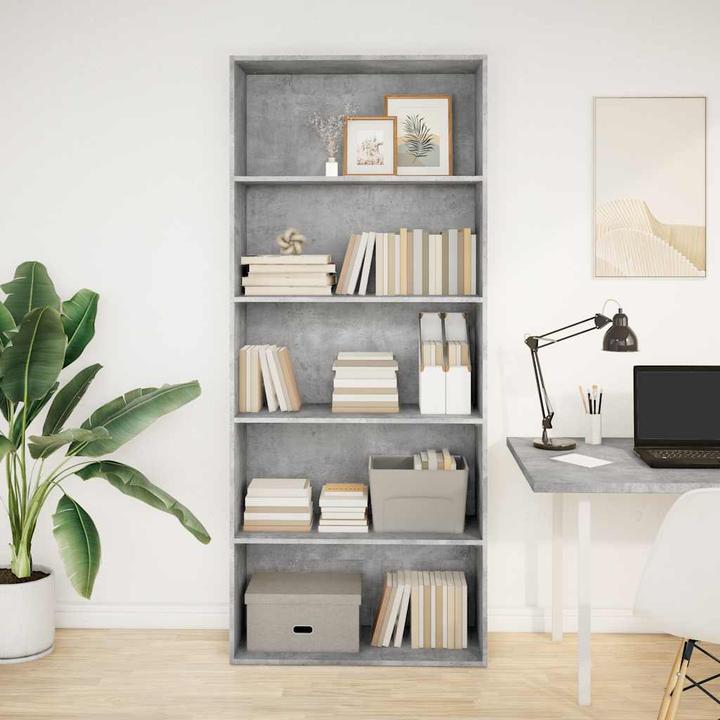 Immagine prodotto vidaXL Bücherregal Bücherschrank Standregal Raumteiler Betongrau Holzwerkstoff (80 x 30 x 189 cm)
