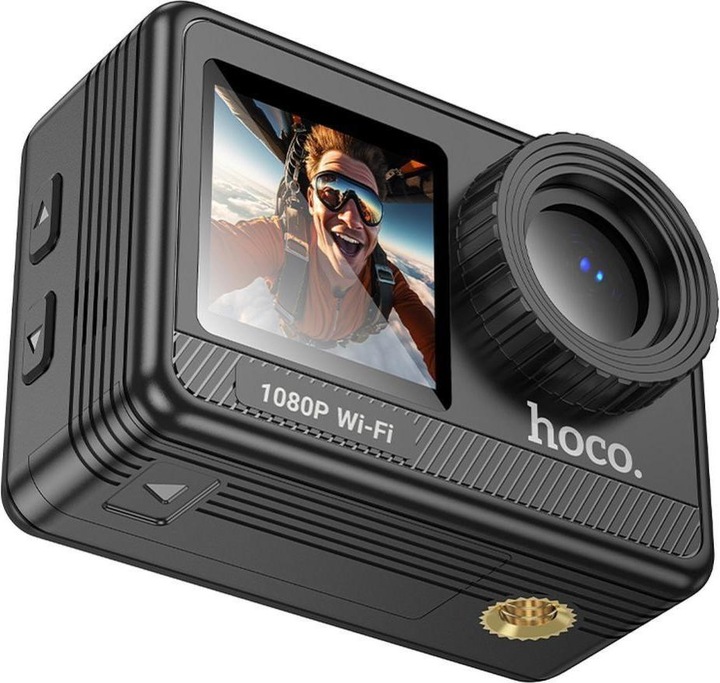 Actual product image Hoco Headphone with microphone dual color screen sports camera DV103 black (Wi-Fi)