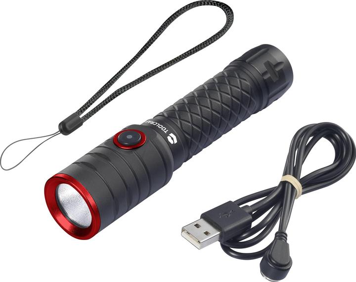 Produktbild Toolcraft Taschenlampe mit Stroboskopmodus Li-Ionen Akkus 1000 lm 5.5 h 155 g (13.80 cm, 1000 lm)
