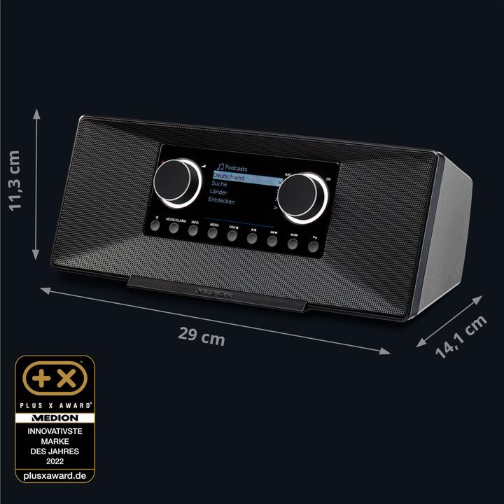 Image du produit Medion P85333 - DAB+ internetradio - Wifi - FM-ontvangst - Zwart (DAB+ DAB, AM, FM, MF, WiFi)