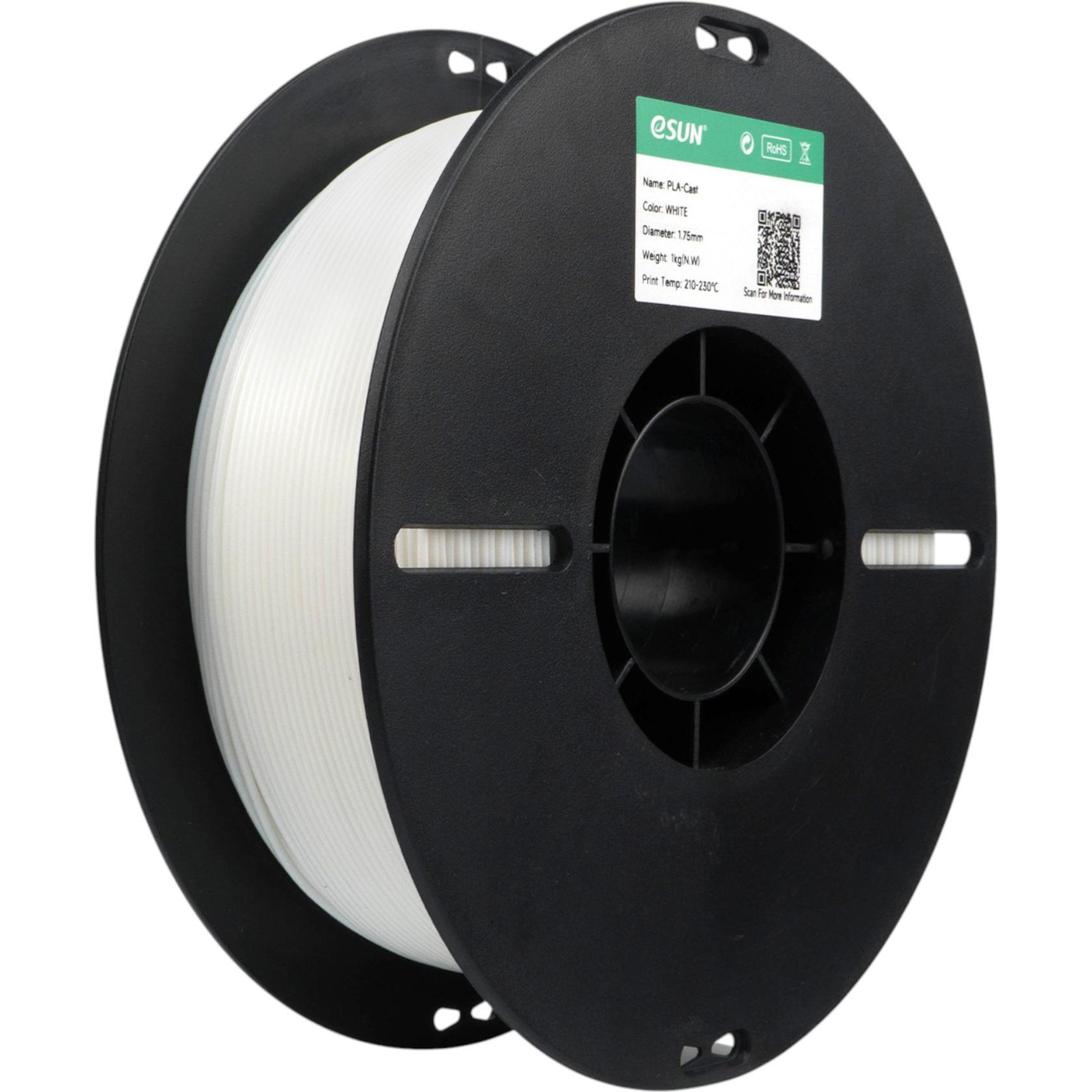 eSUN PLA-Cast Weiss Filament für Metallguss 1.75mm 1Kg (PLA, 1.75 mm, 1000 g), Filamenti stampa 3D, Bianco
