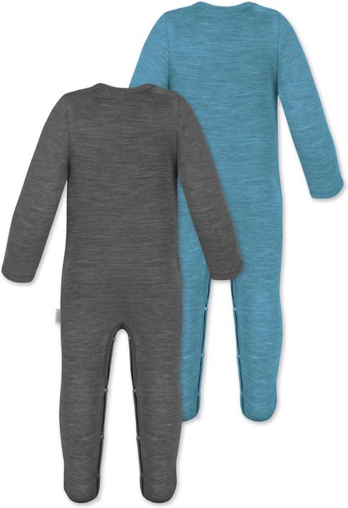 Produktbild Normani 2er Pack MERINO Baby Merino Strampler „Levin" - 9413 (56)