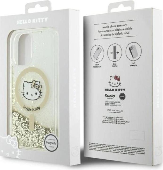 Produktbild Hello Kitty HKHMP16SLGDIH iPhone 16 6.1" biały złoty/white gold hardcase Liquid Glitter Fever MagSa (Apple iPhone 16)